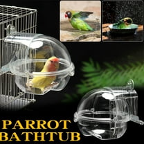 BVEBJDX Bird Bath Cage, Cleaning Pet Supplies Cockatiel Bird Clear Bathtub with Bottom Drawer for Little Bird Parrots Spacious Parakeets Portable Shower for Most Birdcage