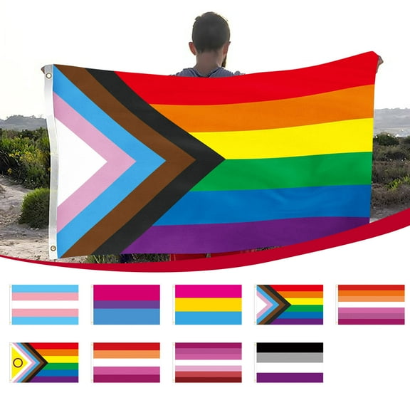 BVEBJDX Rainbow Pride Flag 3x5 Ft - Lgbtq Outdoor Nylon Banner with 6 Sewn Stripes, Vibrant Fade Resistant Color