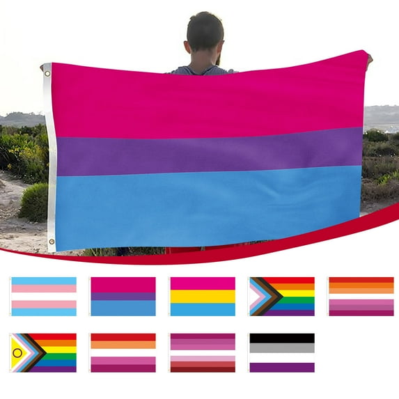 BVEBJDX Rainbow Pride Flag 3x5 Ft - Lgbtq Outdoor Nylon Banner with 6 Sewn Stripes, Vibrant Fade Resistant Color