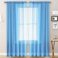 thumbnail image 1 of BVEBJDX Solid-Color Double-String Polyester Curtain Sheers Semi-Sheer Curtains Rod-Pocket Style Semi-Sheer Curtains, 1 of 6