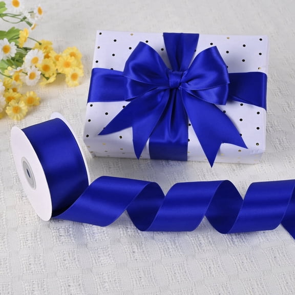BVIEAKD Double Face Cobalt Blue Satin Ribbon 1-1/2 Inch x 50 Yards, Gift Wrapping, Christmas, Valentine, Wedding & Crafts