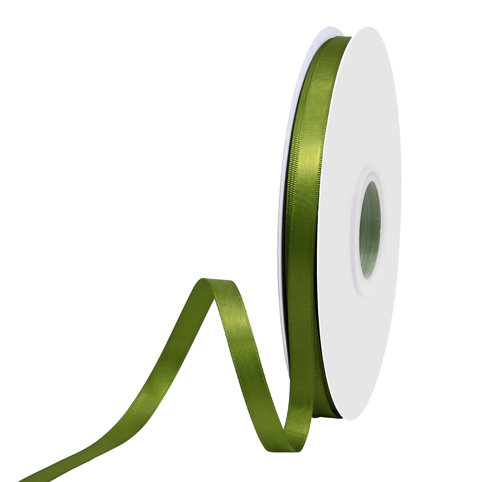 Colour Ribons BVIEAKD Moss Green Solid Color Double Faced Satin Ribbon, 3/8 Inch x 50 ...