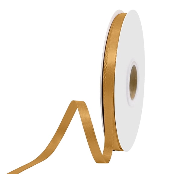 BVIEAKD Old Gold Solid Color Double Faced Satin Ribbon, 3/8 Inch x 50 Yards,For Crafts Gift Wrapping Hair Bows Wedding Decor & Sewing