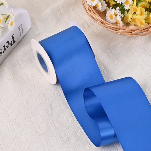BVIEAKD Royal Blue Double Face Satin Ribbon 3 Inch x 15 Yards Luxury Ribbon for Wedding Bouquets, Chair Bows, Table Decor, Gift Wrapping & DIY Crafts