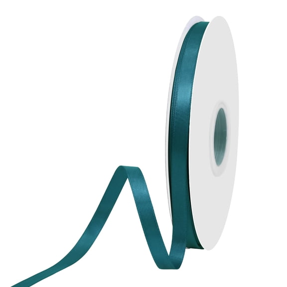 BVIEAKD Teal Solid Color Double Faced Satin Ribbon, 3/8 Inch x 50 Yards