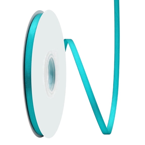 BVIEAKD Turquoise Solid Color Double Faced Satin Ribbon, 1/4 Inch x 50 Yards,for Crafts Gift Wrapping Hair Bows Wedding Decor & Sewing