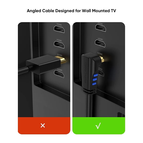 BVIUFI-4K 60HZ HDMI Cable Down Angle 90 Degree Right Angle 3ft Black