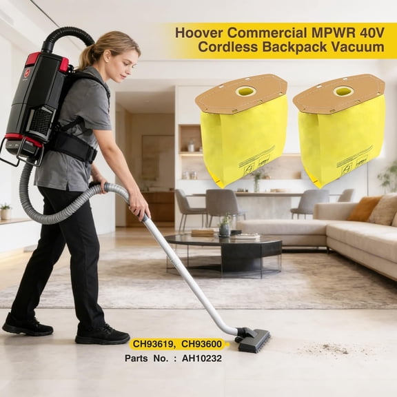 BVIUFI-AH10232 Vacuum Bags for Hoover MPWR 40V Cordless Backpack CH93619 CH9360