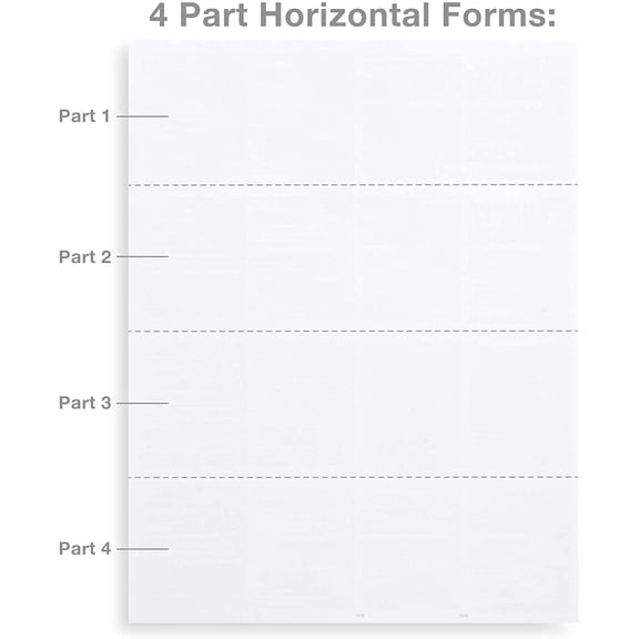 BVIUFI-Blank W2 2026 Tax Forms, 4-Up Horizontal, 100 Sheets
