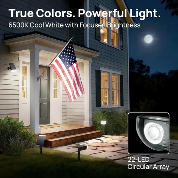 BVIUFI-Solar Spot Lights Outdoor Waterproof, Landscape Solar Spotlights