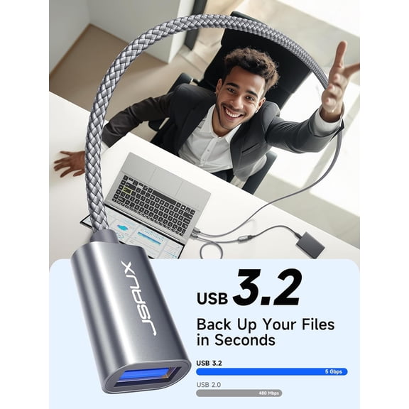 BVIUFI-USB 3.0 Extension Cable 3.3FT, USB A Male to Female Extension Cord Durable Braided Material Fast Data Transfer Compatible with USB Keyboard,Mouse,Flash Drive, Hard Drive, Xbox-Grey
