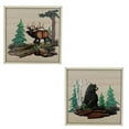 thumbnail image 1 of BVLFOOK DIY Wood and Metal Cabin wall Art Decor with Bear and Moose - Woodland Rustic Hanging Wall Decoration for Home, Log Cabin, Hunting Mountain Lodge, Metal Wildlife Theme Decor Set of 2, 1 of 6
