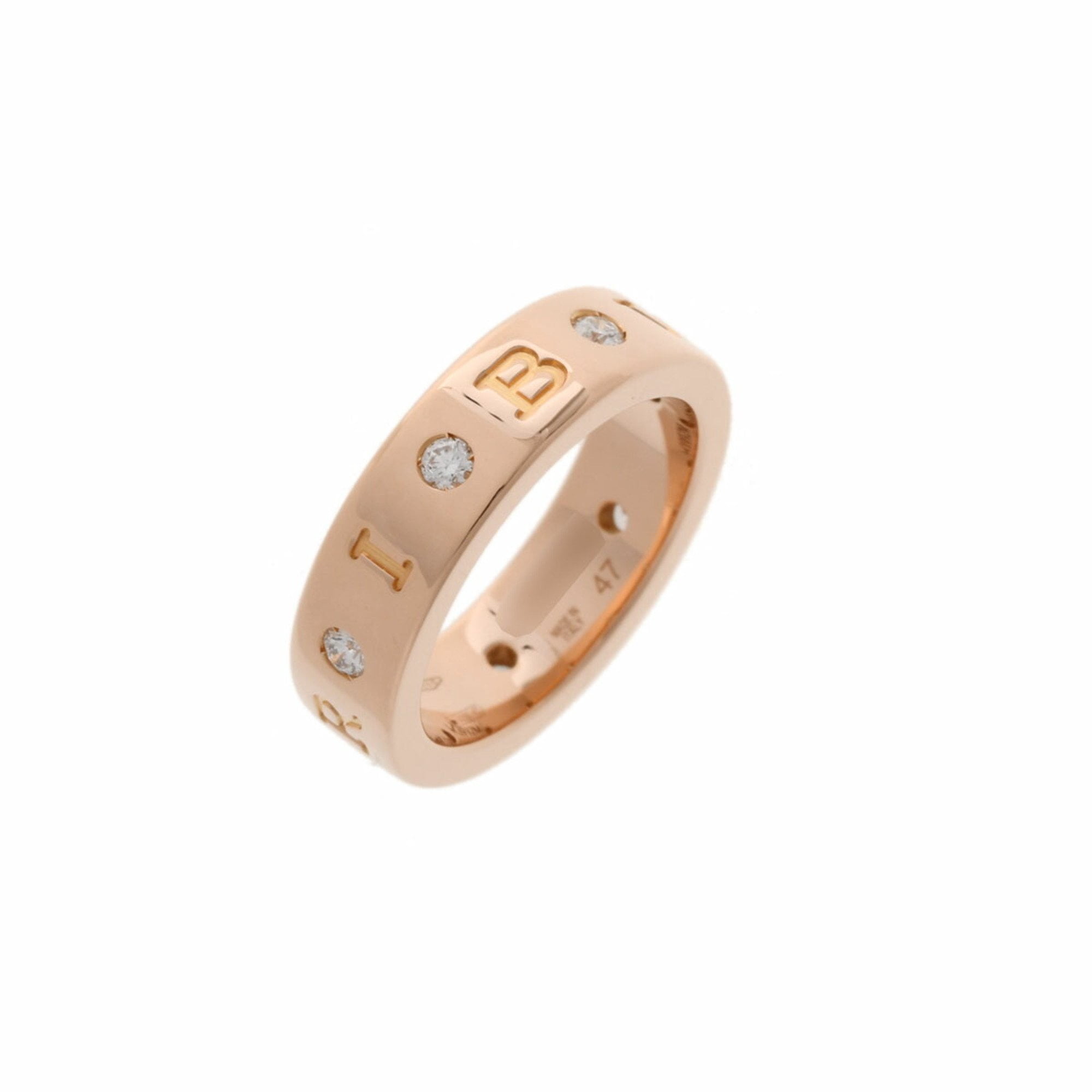 Pre-Owned BVLGARI Bulgari Ring 7P Diamond #47 Size 6.5 Women's K18 Pink Gold (Good)