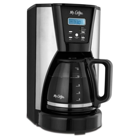 BVMCMJX41NWF 12-Cup Pot Programmable Brewer Auto-Shutoff Coffee Maker Machine with Grab-A-Cup Brew Pause Function, Timer, and Cycle-Finish Chime in Black/Silver