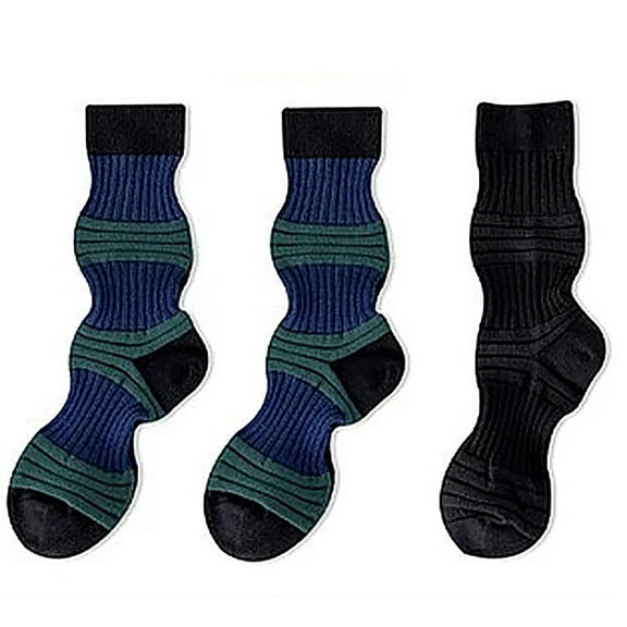 BVOFAR 3 Pairs Striped Mid-Calf Socks for Women Casual Sport Breathable Socks Moisture-Wicking Athletic Socks 2025