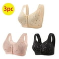 thumbnail image 1 of BVOFAR 3 Pcs Daisy Bras for Older Women Front Closure Full Coverage Bra No Underwire Breathable Bras Plus Size Gather Bra 2025, 1 of 6