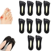 BVOFAR 5 Pair Bunion Relief Socks, Toe Alignment Socks, Compression Toe Socks No Show Low Cut Liner Five Finger Socks, Toe Separator Sock for Women Bunion