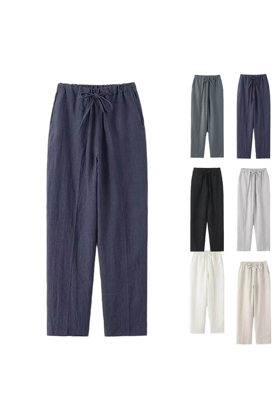 Big and Tall Pants for Men Loose Fit Wide Leg Trousers Baggy Elastic Waist Drawstring Comfort Leisure Pant with Pockets Summer Beach Yoga Trousers