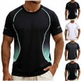 thumbnail image 1 of BVOFAR Big and Tall Workout T Shirts for Men Short Sleeve Quick Dry Running Shirt Moisture Wicking Performance Tops Athletic Active Gym Tees White XXXXXL, 1 of 10