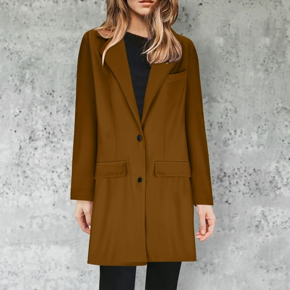 BVOFAR Blazers for Women Plus Size Casual Business Blazer Trendy Solid Color Single Breasted Jackets Loose Fit Long Sleeve Lapel Collar with Pockets