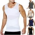 thumbnail image 1 of BVOFAR Body Shaper Tank Tops for Men Big and Tall Sheer Muscle Shirts Slimming Posture Support Tanks for Chest Abdomen Gym Workout Vests Navy XL, 1 of 4