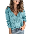 thumbnail image 1 of BVOFAR Cardigan Sweaters for Women Trendy Crochet Hollow Out Knit V Neck Sweaters Cozy Button Down Cardigans Loose Texture Tops, 1 of 6