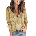 thumbnail image 1 of BVOFAR Cardigan Sweaters for Women Trendy Crochet Hollow Out Knit V Neck Sweaters Cozy Button Down Cardigans Loose Texture Tops, 1 of 6
