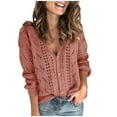 thumbnail image 1 of BVOFAR Cardigan Sweaters for Women Trendy Crochet Hollow Out Knit V Neck Sweaters Cozy Button Down Cardigans Loose Texture Tops, 1 of 6