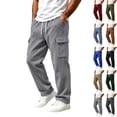 thumbnail image 1 of BVOFAR Cargo Sweatpants for Men Wide Leg Baggy Sweatpants Loose Soft Drawstring Elastic Waisted Pant with Pockets Dark Gray XXXL, 1 of 10