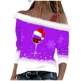 thumbnail image 1 of BVOFAR Christmas Shirts for Women Off the Shoulder Ugly Sweatshirts Trendy Faux Fur Trim Pullover Cute Graphic Long Sleeve Holiday Tops Xmas Vacation Shirt, 1 of 3