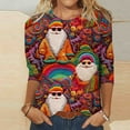 BVOFAR Christmas Shirts for Women 2024 Cute Funny Santa Claus Graphic T