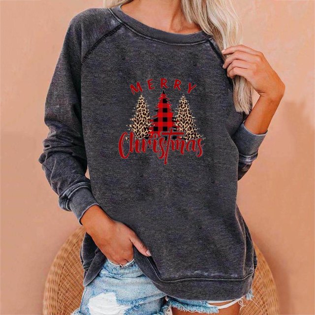 BVOFAR Christmas Sweatshirt for Women 2024 Trendy Xmas Tree Graphic
