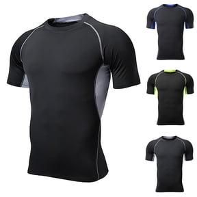 BVOFAR Compression Shirt Men Quick-Dry Athletic Base Layer 4-Way Stretch Moisture-Wicking Short Sleeve Workout Shirts Rash Guard Undershirt Green S
