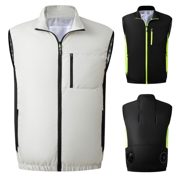 BVOFAR Cooling Vest Jackets with Fans for Men Big and Tall Waterproof Air Conditioner Lightweight Vests for Outdoor Work, Camping, Running Cycling Black XXXXL