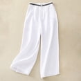 thumbnail image 1 of BVOFAR Cotton Linen Pants for Women Trendy Elastic Waist Palazzo Pants Summer Casual Wide Leg Trousers with Pockets 2025, 1 of 3
