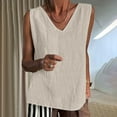 thumbnail image 1 of BVOFAR Cotton Linen Tank Tops for Women Summer V Neck Sleeveless Tops Solid Color Casual Tees Trendy Lightweight Tanks, 1 of 6