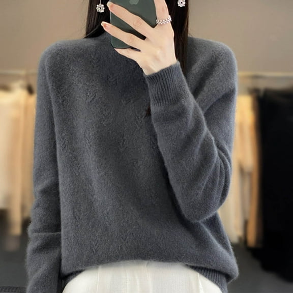 BVOFAR Cozy Sweaters for Women Casual Long Sleeve Fuzzy Knitted Pullover Trendy Solid Color Loose Sweater Cozy Warm Fall Winter Jumpers