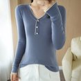 thumbnail image 1 of BVOFAR Cozy Sweaters for Women Comfy Ribbed Knit V Neck Tops Button Slim Lightweight Pullover Casual Long Sleeve Fashion Jumpers, 1 of 3