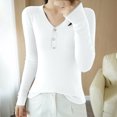 thumbnail image 1 of BVOFAR Cozy Sweaters for Women Comfy Ribbed Knit V Neck Tops Button Slim Lightweight Pullover Casual Long Sleeve Fashion Jumpers, 1 of 3