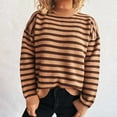 thumbnail image 1 of BVOFAR Cozy Sweaters for Women Soft Striped Mock Neck Pullover Oversized Long Sleeve Tops Trendy Warm Color Block Sweaters, 1 of 5