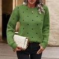 thumbnail image 1 of BVOFAR Cozy Sweaters for Women Trendy Dot Print Mock Neck Jumpers Casual Long Sleeve Loose Fit Tops Fall Winter Warm Pullover, 1 of 5