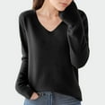 thumbnail image 1 of BVOFAR Cute Tunic Sweaters for Women Fuzzy Soft V Neck Pullover Casual Solid Long Sleeve Jumper Fall Classic Tops, 1 of 2