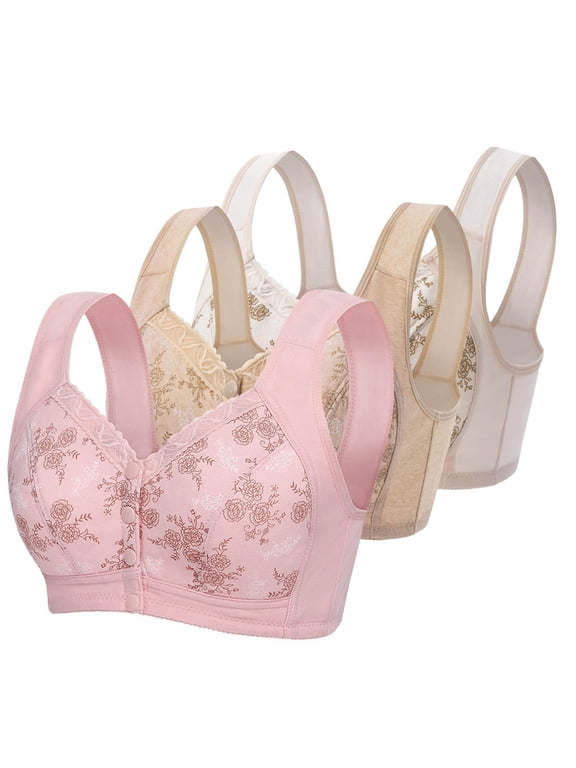 Daisy Bra for Older Women Front Closure Plus Size No Wire Bras Breathable Comfy Bra Everyday Gather Bras 2025