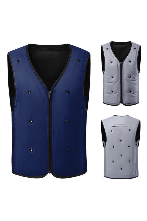 Evaporative Cooling Vest for Men Big and Tall Wearer Stays Cool and Dry Lightweight Zip Up Vest Jackets for Outdoor Work Running Hiking Cycling Blue XXL