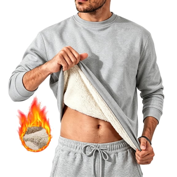BVOFAR Fleece Lined Thermal Shirts for Men Winter Warm Undershirts Long Sleeve Underwear Top Athletic Base Layer Tops GrayL