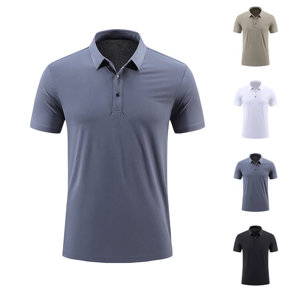 BVOFAR Golf Shirts for Men Big and Tall Moisture Wicking Short Sleeve T-Shirt Casual Henley Neck Collared T Shirt for Athletic Work White XL