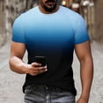 thumbnail image 1 of BVOFAR Gradients A-Shirts for Men Short Sleeve Crewneck T-Shirts Breathable Moisture Wicking Everyday Tees Summer Casual Undershirts Blue XL, 1 of 10