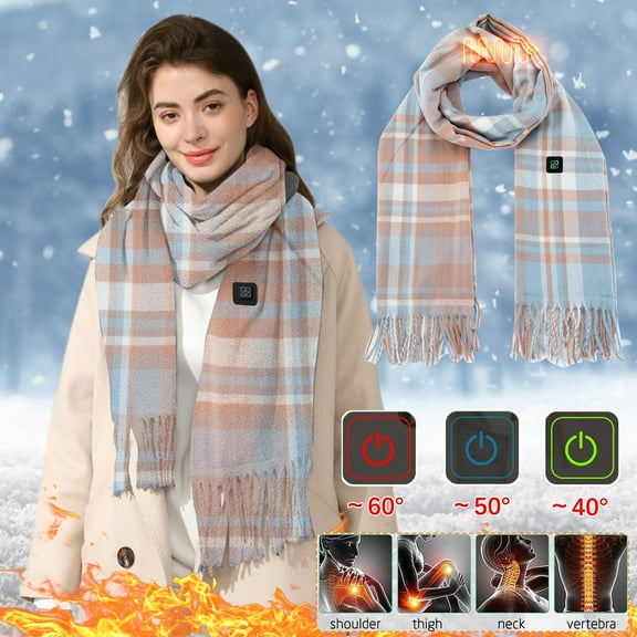 BVOFAR Heated Scarf for Women USB Rechargeable Wraps Winter Warm Electric Heating Scarf Large Cold Weather Shawls Scarves