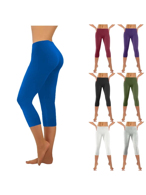High Waisted Capri Leggings for Women Buttery Soft Yoga Pants Seamless Tummy Control Cropped Trousers for Workout Athletic Black XXL