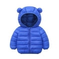 thumbnail image 1 of BVOFAR Kids Boys Girls Winter Lightweight Down Coat Zip up Long Sleeve Puffer Jacket with Bear Hood Casual Solid Color Quilted Coats, 1 of 3